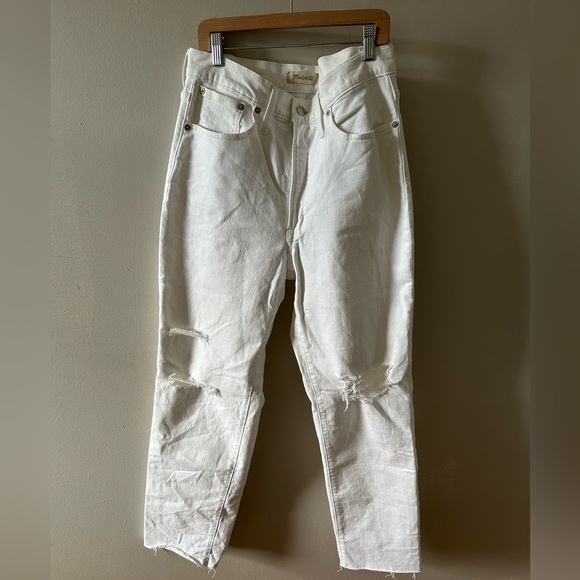 Madewell Perfect Vintage Straight Jeans in Tile White - Picture 1 of 4